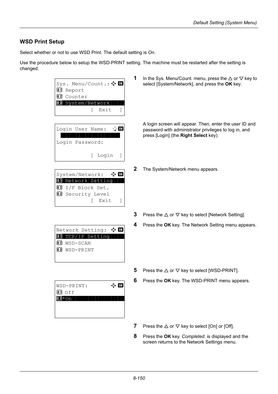 Wsd print setup | TA Triumph-Adler P-3020 MFP User Manual | Page 356 / 481