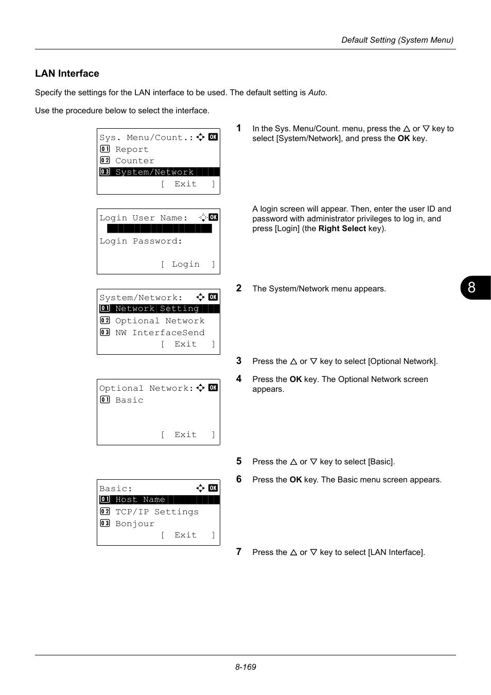 Lan interface | TA Triumph-Adler P-3020 MFP User Manual | Page 375 / 481