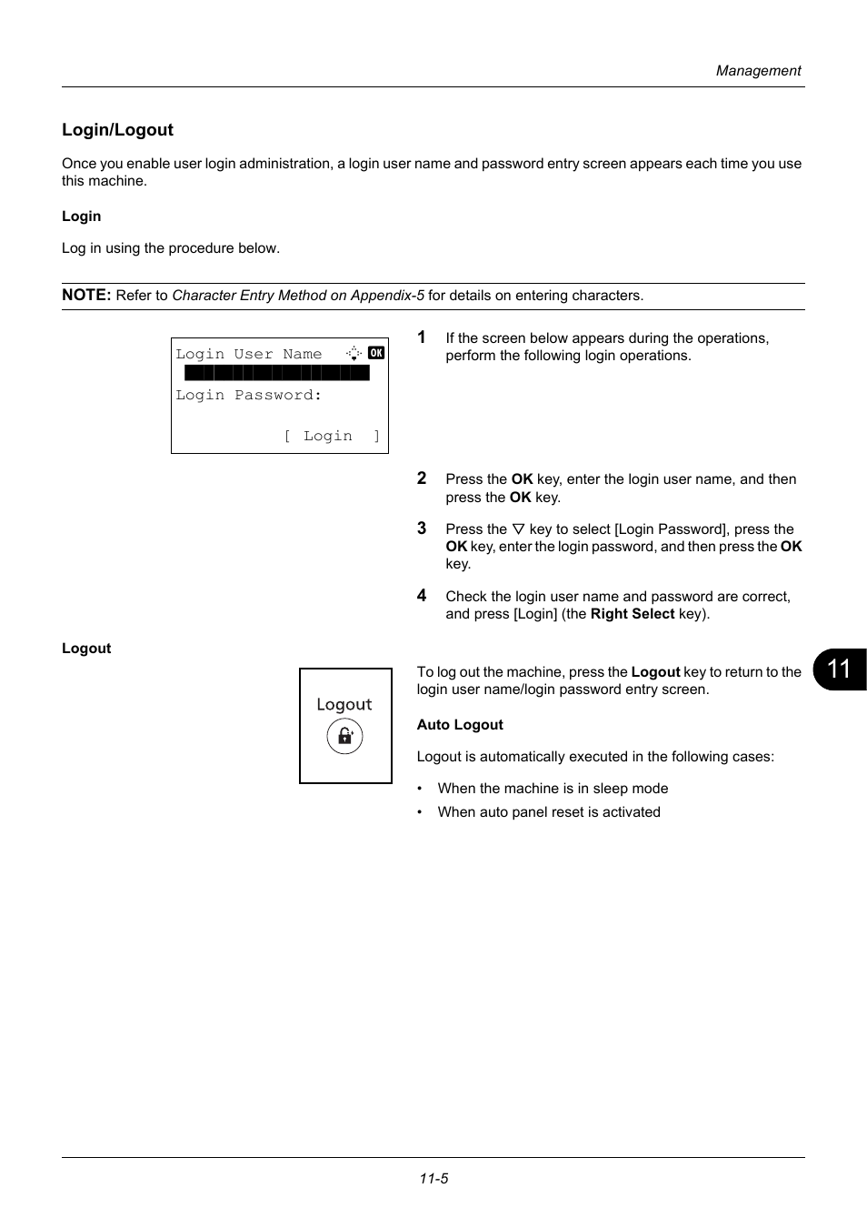 Login/logout | TA Triumph-Adler P-3020 MFP User Manual | Page 413 / 481