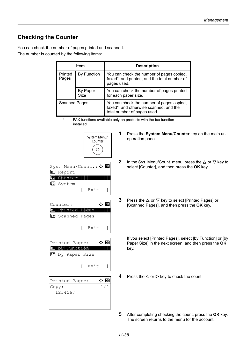 Checking the counter, Checking the counter -38 | TA Triumph-Adler P-3020 MFP User Manual | Page 446 / 481