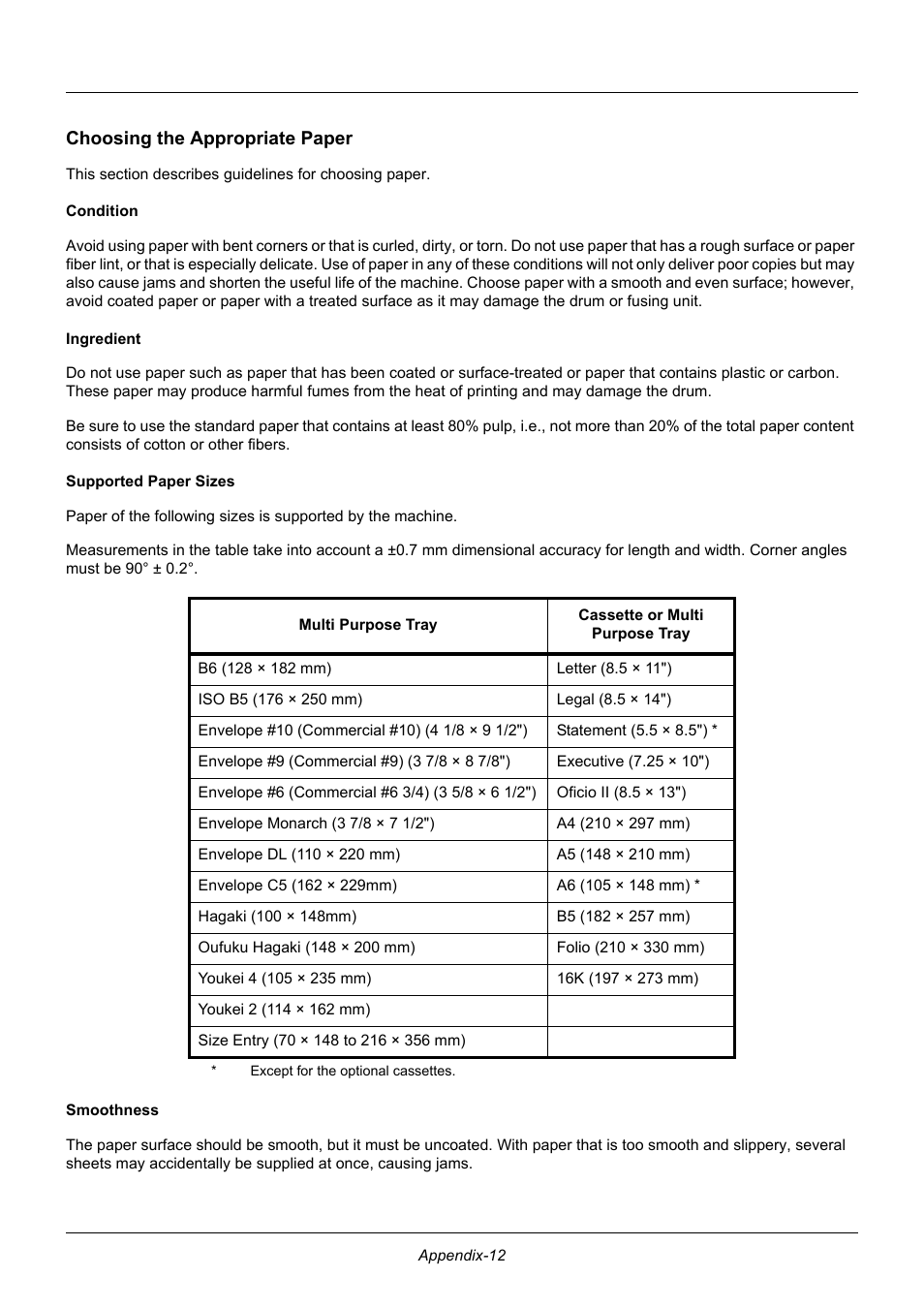 Choosing the appropriate paper | TA Triumph-Adler P-3020 MFP User Manual | Page 458 / 481