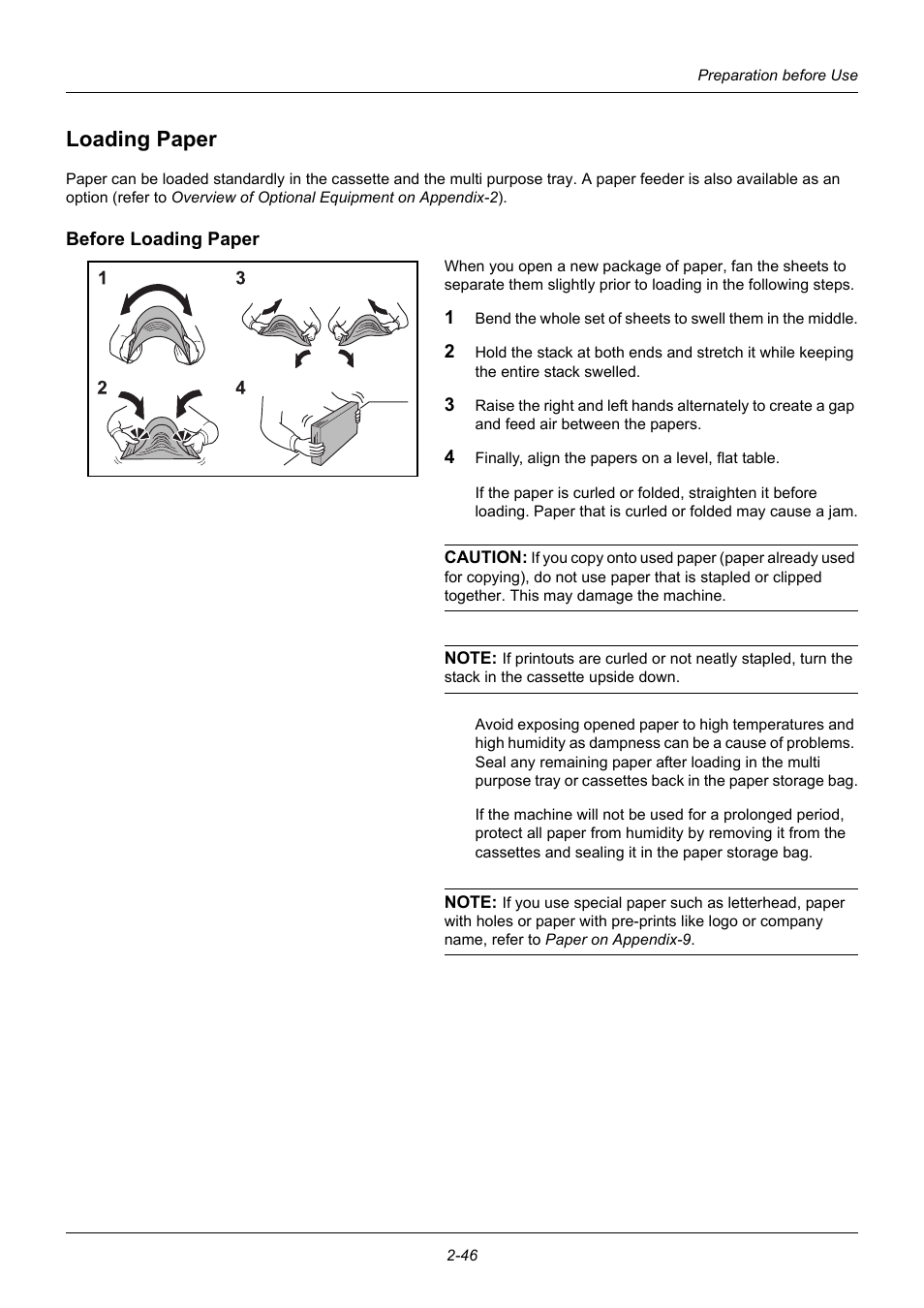 Loading paper, Before loading paper, Loading paper -46 | TA Triumph-Adler P-3020 MFP User Manual | Page 80 / 481