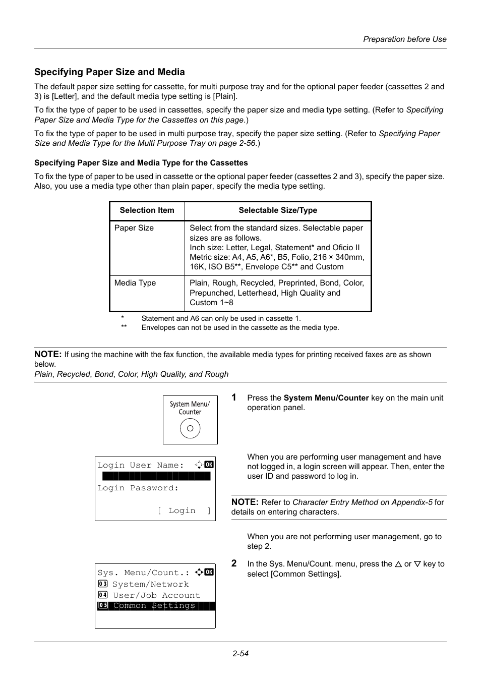 Specifying paper size and media | TA Triumph-Adler P-3020 MFP User Manual | Page 88 / 481