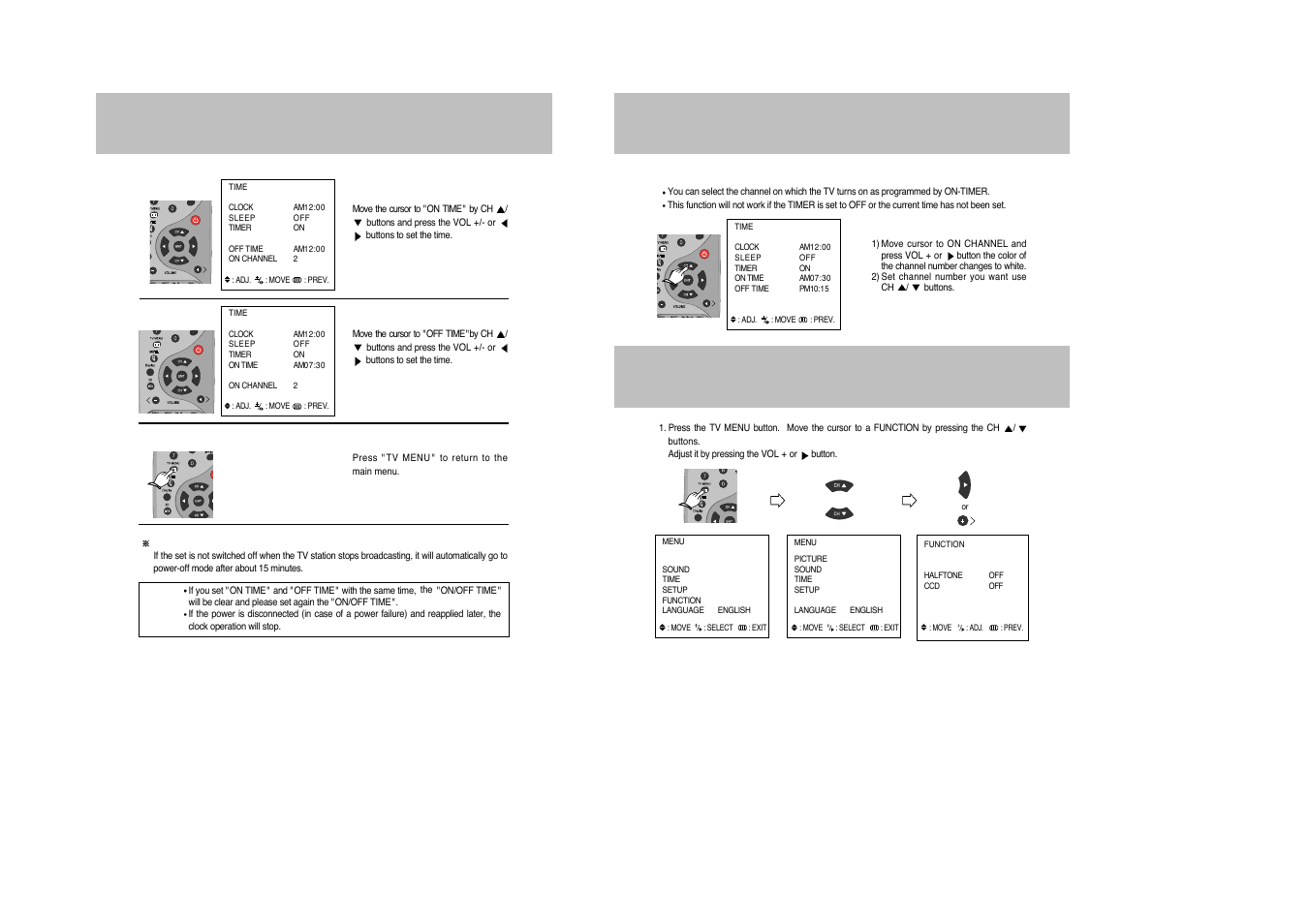 Time setting, Function | Daewoo DDQ-9H1SC User Manual | Page 16 / 33