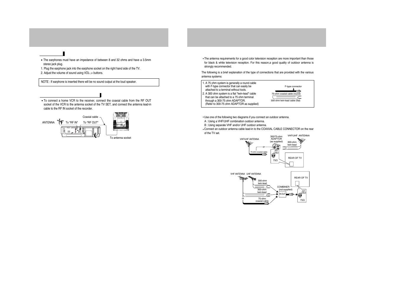 Antenna connection, Connecting external equipment | Daewoo DDQ-9H1SC User Manual | Page 4 / 33