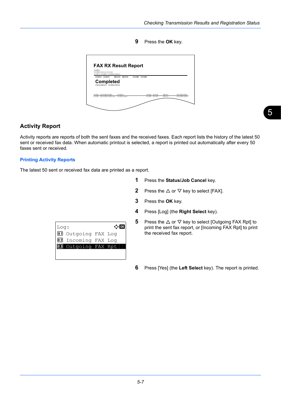 Activity report | TA Triumph-Adler P-3525 MFP User Manual | Page 107 / 185