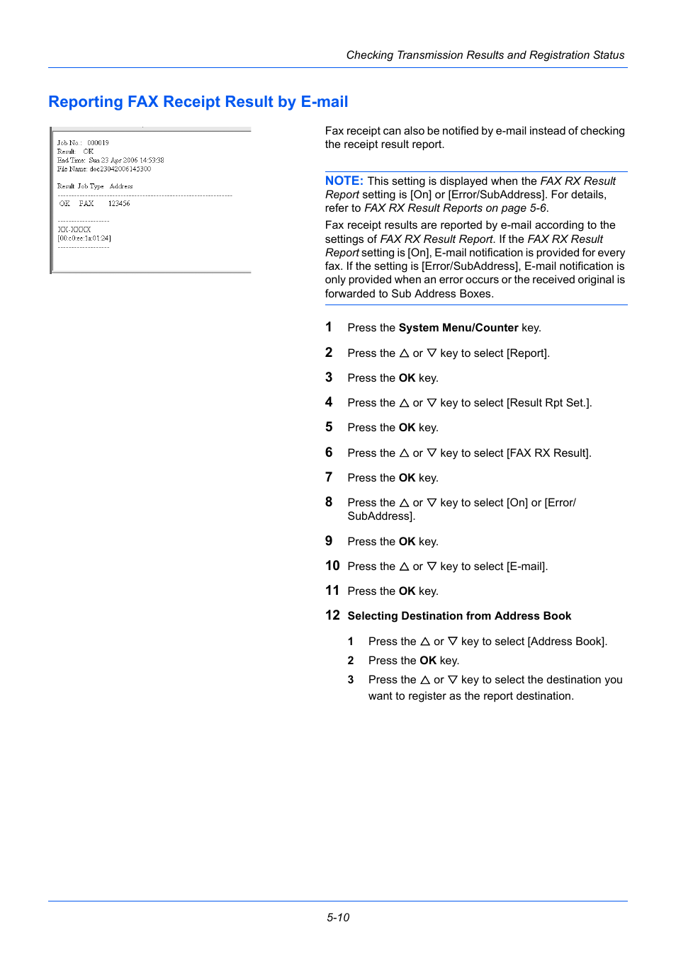 Reporting fax receipt result by e-mail, Reporting fax receipt result by e-mail -10 | TA Triumph-Adler P-3525 MFP User Manual | Page 110 / 185