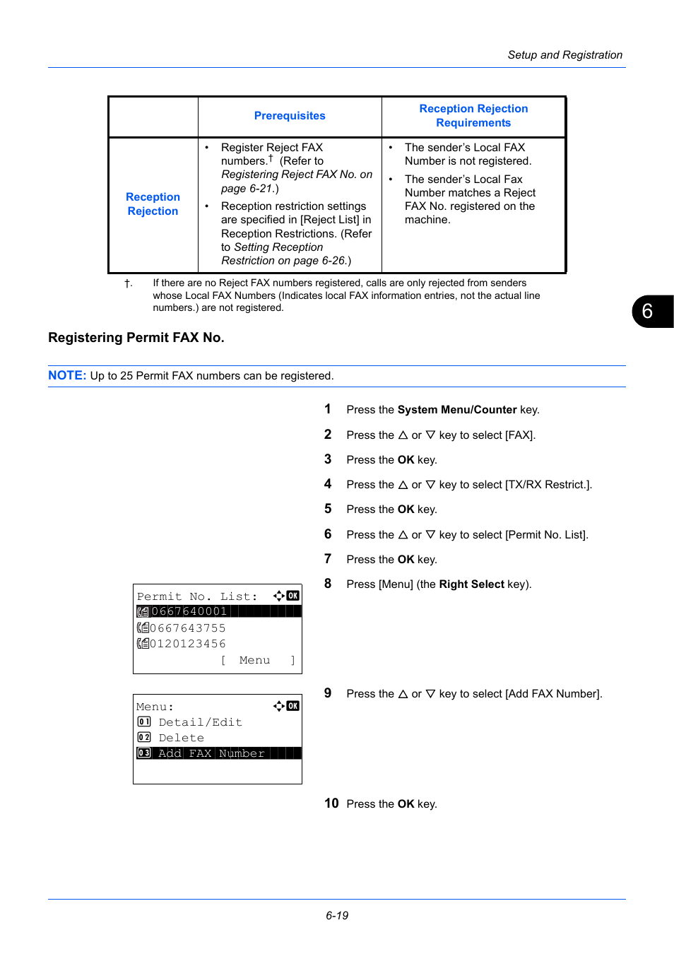 Registering permit fax no, Registering | TA Triumph-Adler P-3525 MFP User Manual | Page 131 / 185