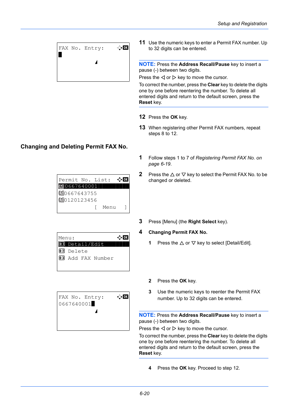 Changing and deleting permit fax no | TA Triumph-Adler P-3525 MFP User Manual | Page 132 / 185