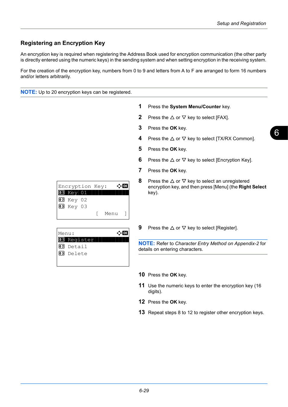 Registering an encryption key | TA Triumph-Adler P-3525 MFP User Manual | Page 141 / 185