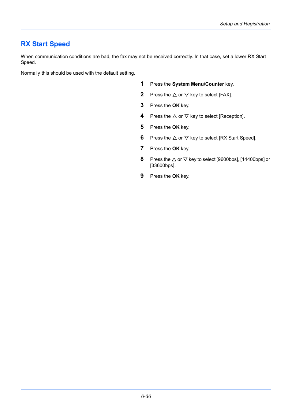 Rx start speed, Rx start speed -36 | TA Triumph-Adler P-3525 MFP User Manual | Page 148 / 185