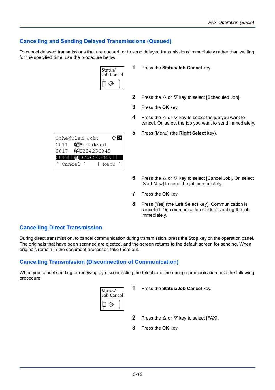 Cancelling direct transmission | TA Triumph-Adler P-3525 MFP User Manual | Page 40 / 185