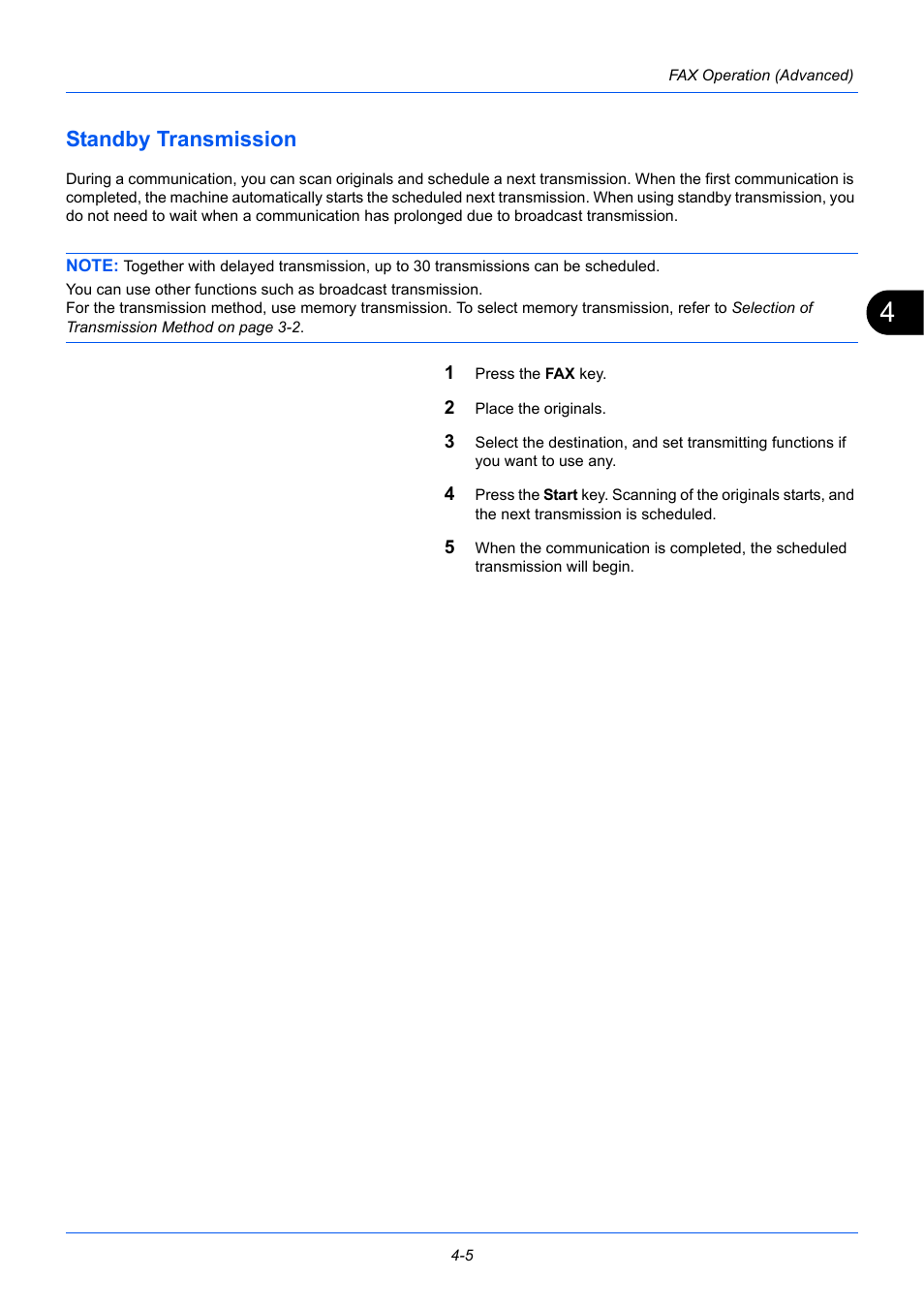 Standby transmission, Standby transmission -5 | TA Triumph-Adler P-3525 MFP User Manual | Page 59 / 185