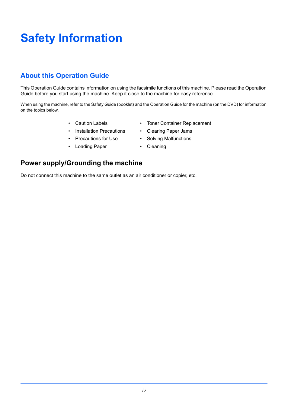 Safety information | TA Triumph-Adler P-3525 MFP User Manual | Page 6 / 185