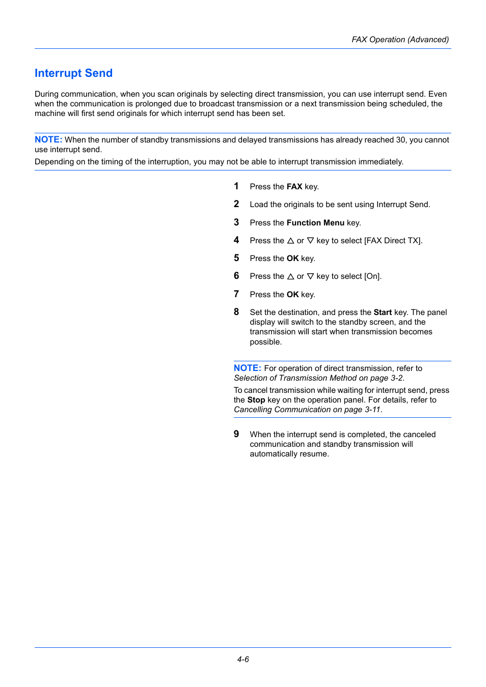 Interrupt send, Interrupt send -6 | TA Triumph-Adler P-3525 MFP User Manual | Page 60 / 185