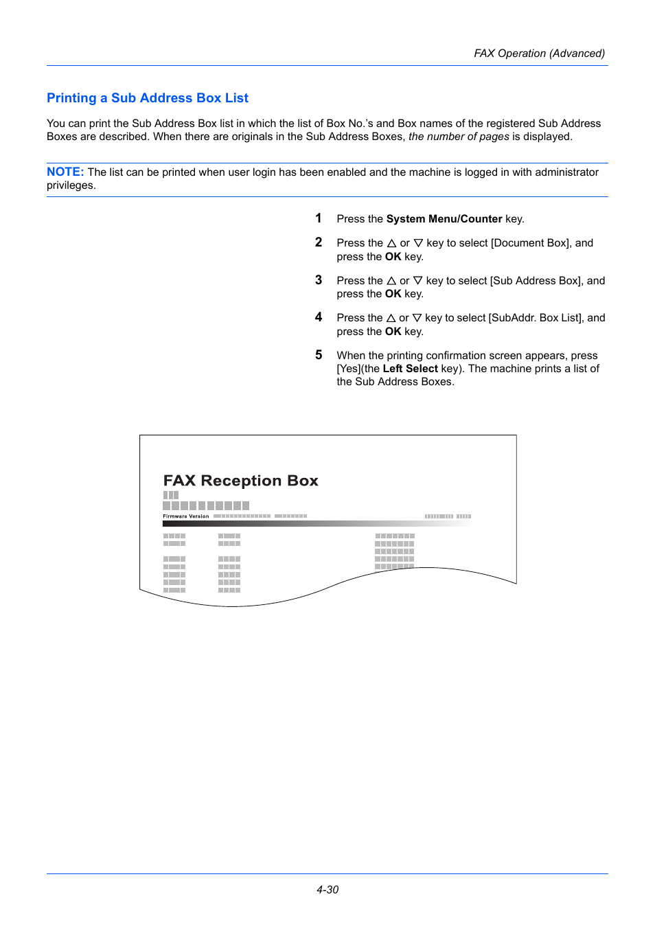 Printing a sub address box list | TA Triumph-Adler P-3525 MFP User Manual | Page 84 / 185