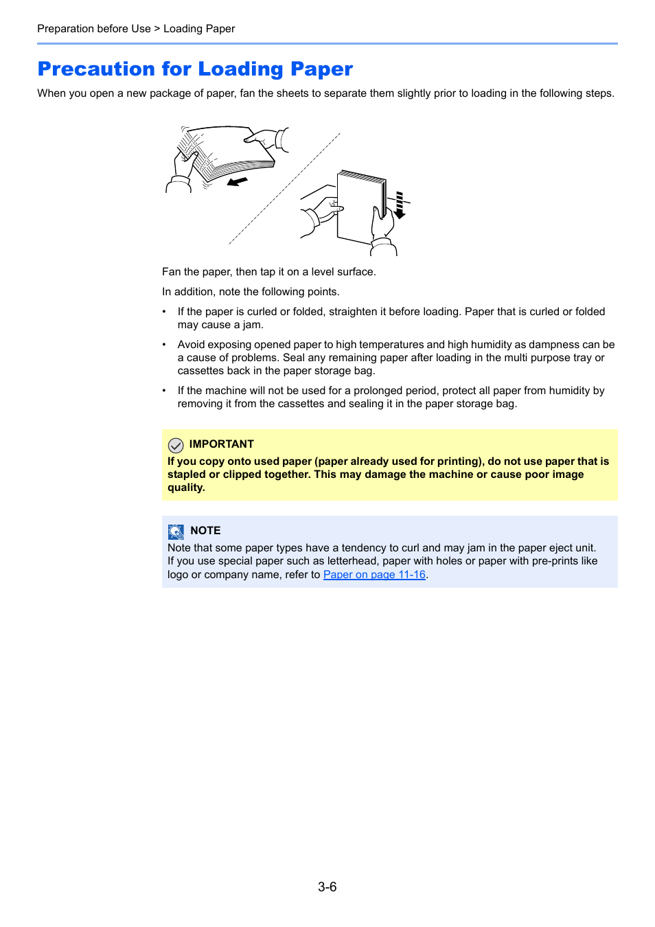 Precaution for loading paper, Precaution for loading paper -6 | TA Triumph-Adler P-4030 MFP User Manual | Page 104 / 397