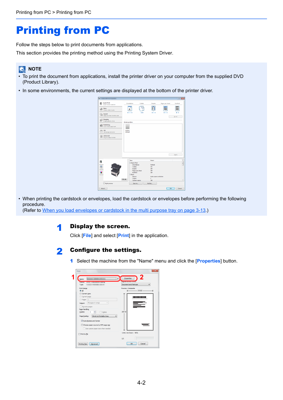 Printing from pc, Printing from pc -2 | TA Triumph-Adler P-4030 MFP User Manual | Page 140 / 397