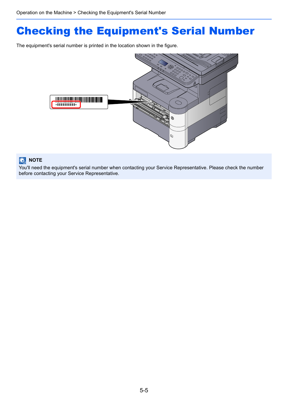 Checking the equipment's serial number, Checking the equipment's serial number -5 | TA Triumph-Adler P-4030 MFP User Manual | Page 163 / 397