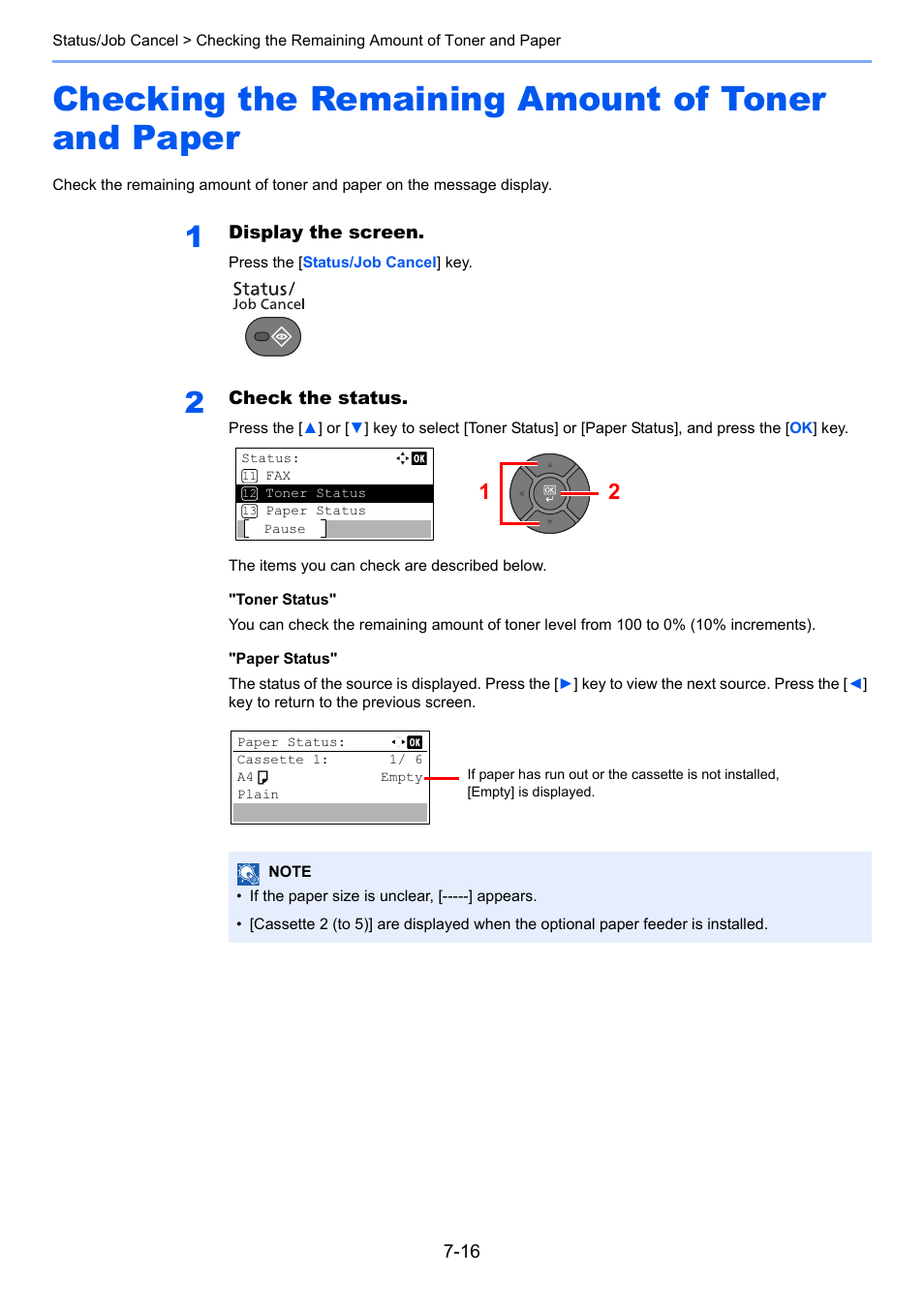 Checking the remaining amount of toner and paper | TA Triumph-Adler P-4030 MFP User Manual | Page 249 / 397