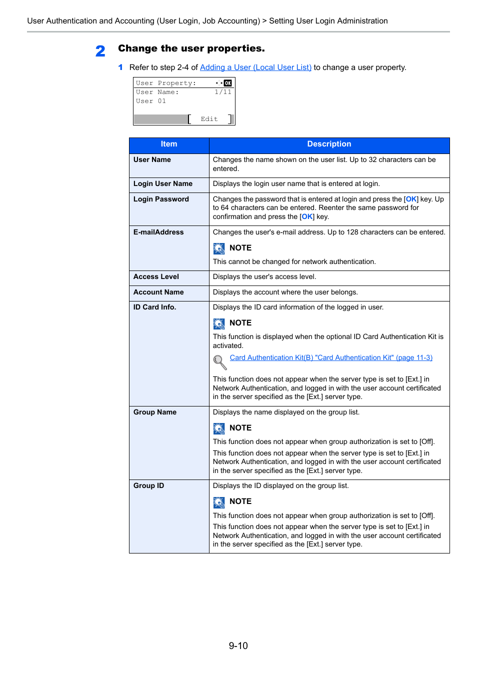 Change the user properties | TA Triumph-Adler P-4030 MFP User Manual | Page 297 / 397