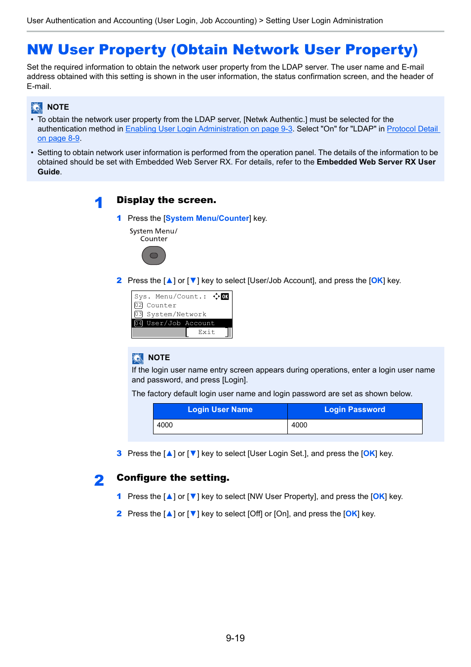 Nw user property (obtain network user property) | TA Triumph-Adler P-4030 MFP User Manual | Page 306 / 397