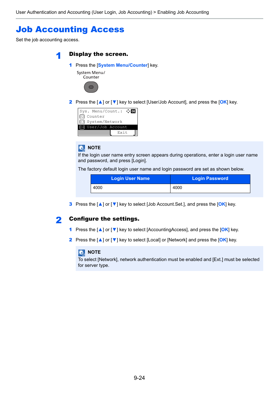Job accounting access, Job accounting access -24 | TA Triumph-Adler P-4030 MFP User Manual | Page 311 / 397