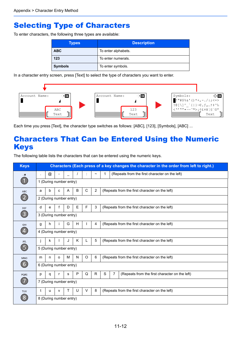Selecting type of characters | TA Triumph-Adler P-4030 MFP User Manual | Page 369 / 397
