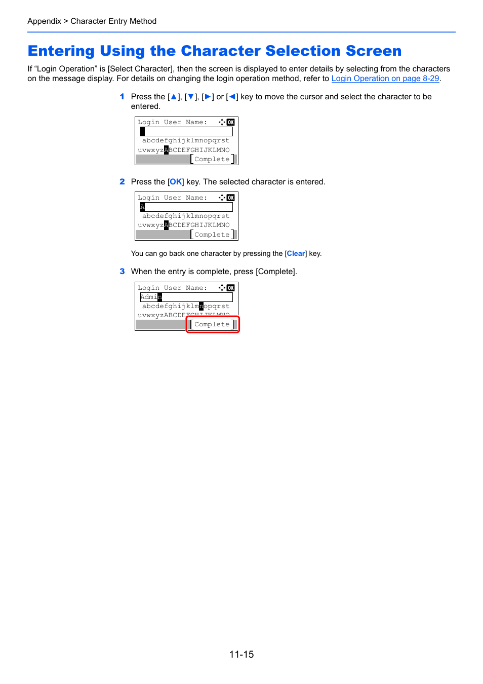 Entering using the character selection screen, Entering using the character selection screen -15 | TA Triumph-Adler P-4030 MFP User Manual | Page 372 / 397
