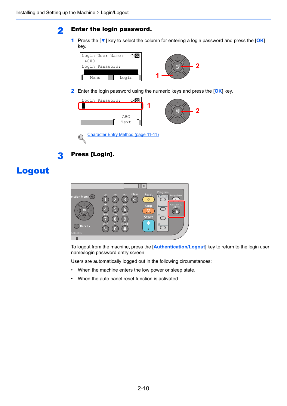 Logout, Logout -10 | TA Triumph-Adler P-4030 MFP User Manual | Page 52 / 397