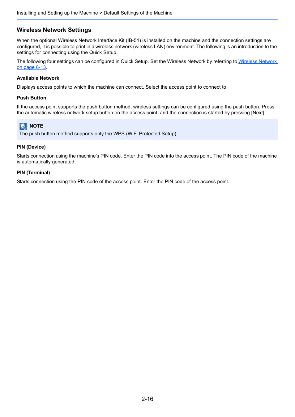Wireless network settings | TA Triumph-Adler P-4030 MFP User Manual | Page 58 / 397
