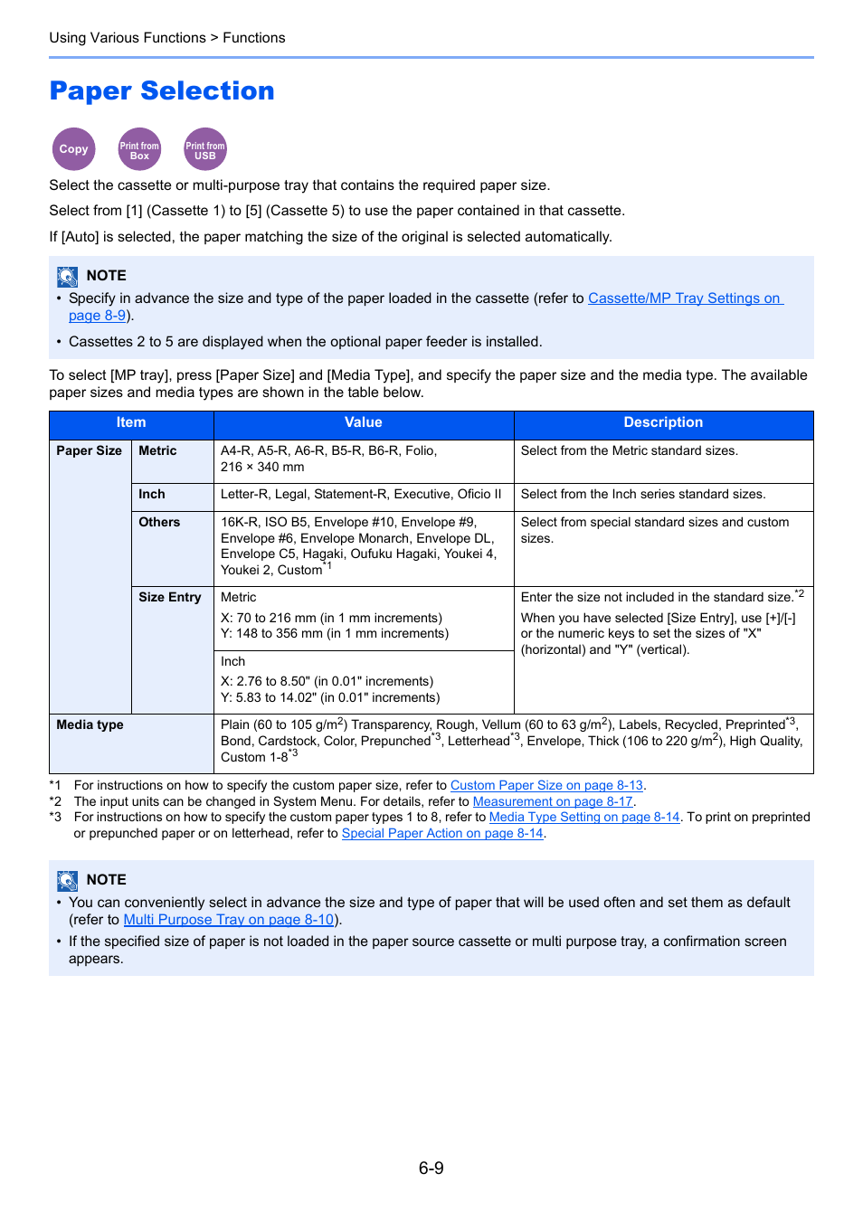 Paper selection, Paper selection -9 | TA Triumph-Adler P-4030i MFP User Manual | Page 221 / 421