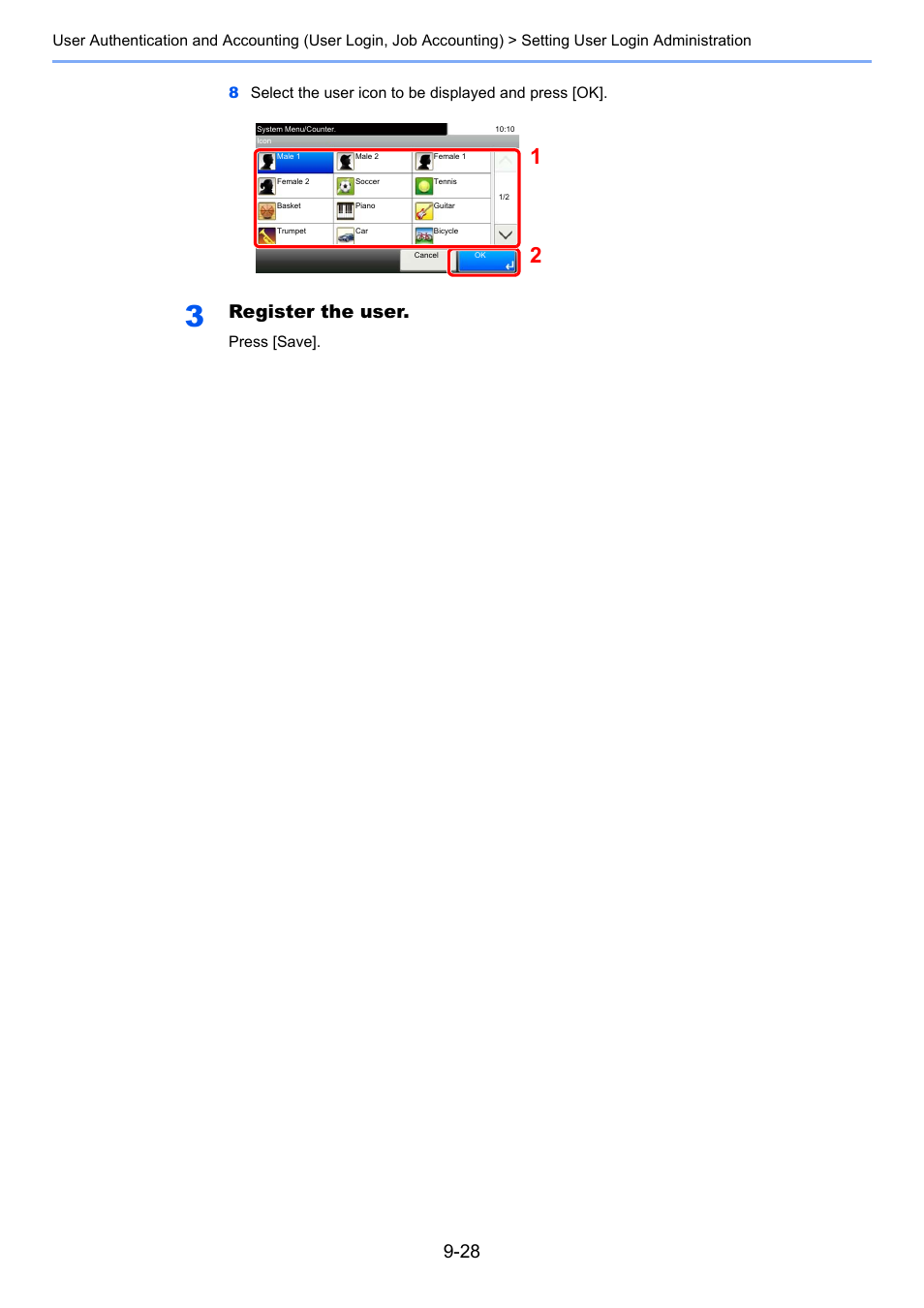 Register the user | TA Triumph-Adler P-4030i MFP User Manual | Page 326 / 421