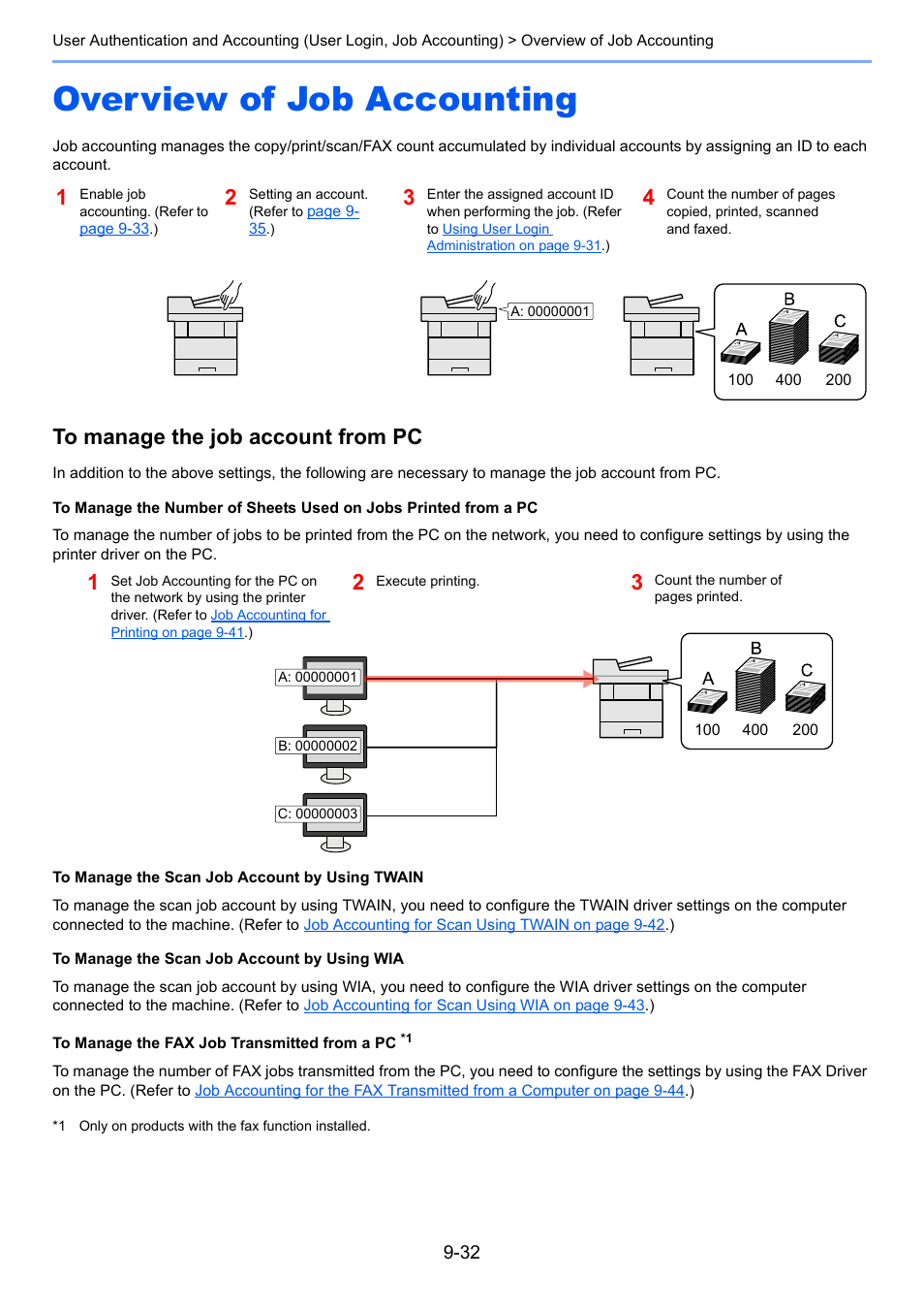 Overview of job accounting, Overview of job accounting -32, Refer to | Overview of job accounting on, Overview of | TA Triumph-Adler P-4030i MFP User Manual | Page 330 / 421