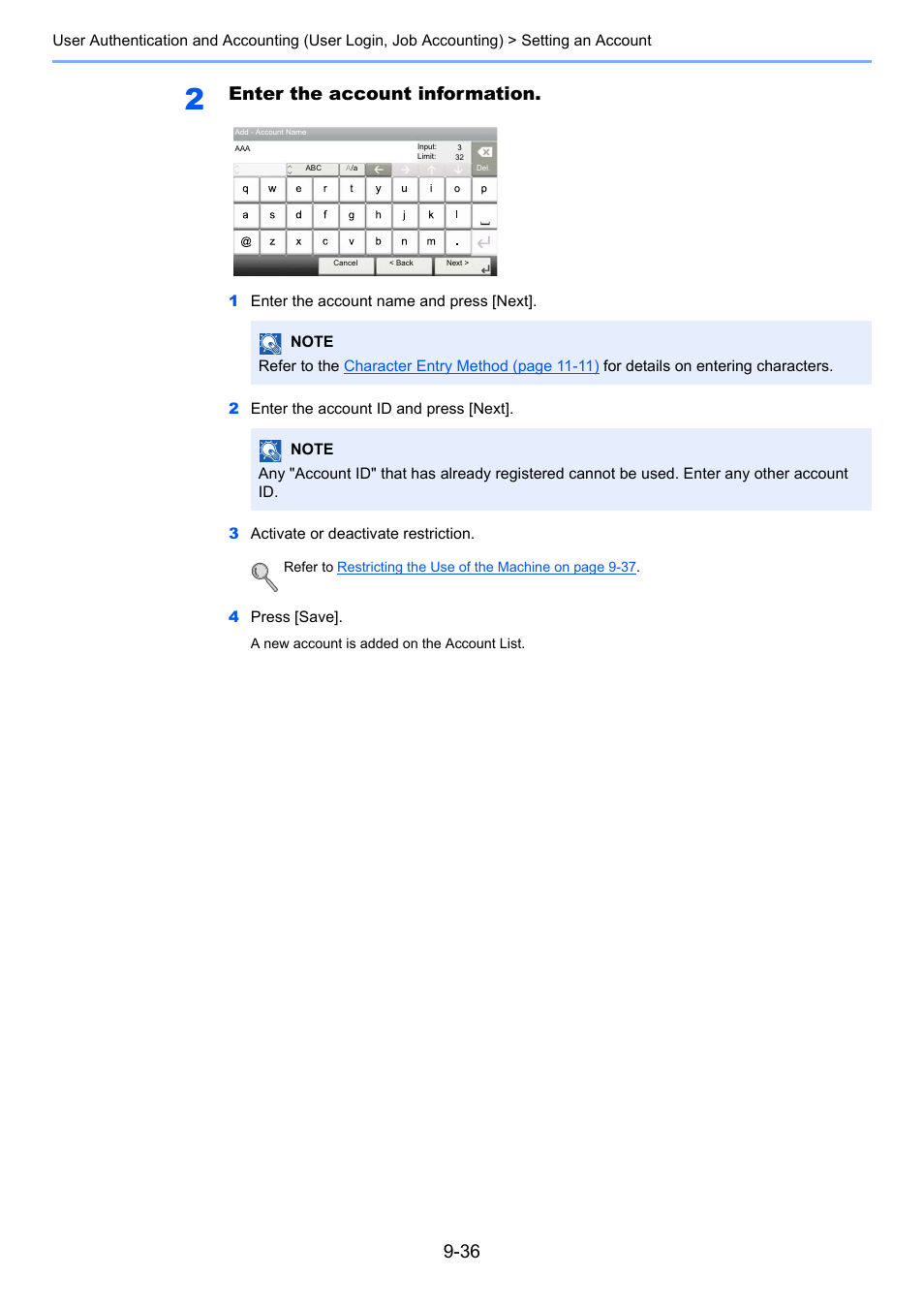 Enter the account information | TA Triumph-Adler P-4030i MFP User Manual | Page 334 / 421