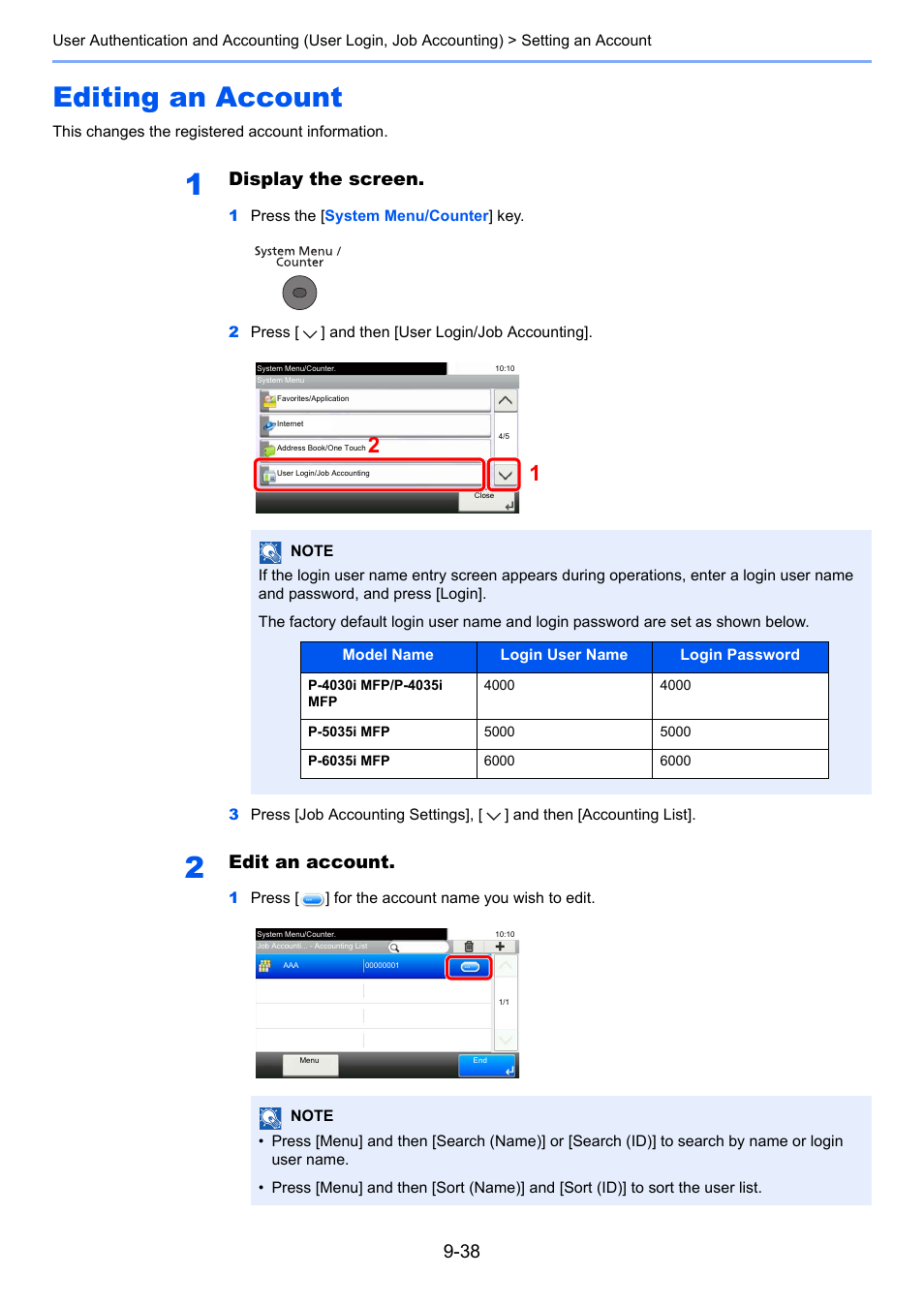 Editing an account, Editing an account -38, Display the screen | Edit an account | TA Triumph-Adler P-4030i MFP User Manual | Page 336 / 421