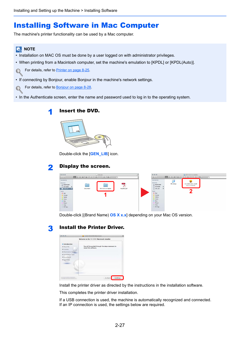 Installing software in mac computer, Installing software in mac computer -27 | TA Triumph-Adler P-4030i MFP User Manual | Page 71 / 421