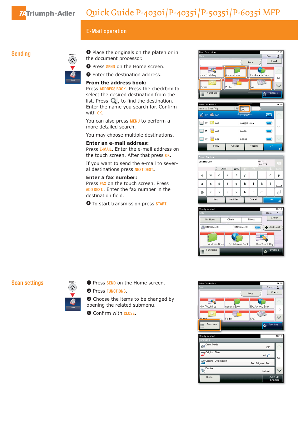 TA Triumph-Adler P-4030i MFP User Manual | 4 pages