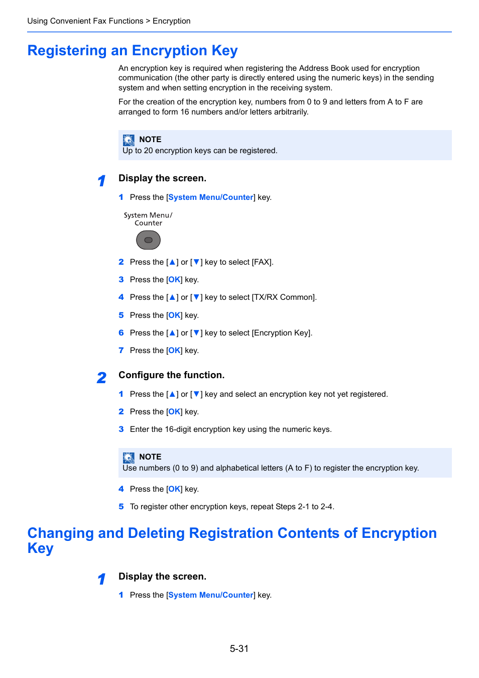 Registering an encryption key | TA Triumph-Adler P-4035 MFP User Manual | Page 109 / 214