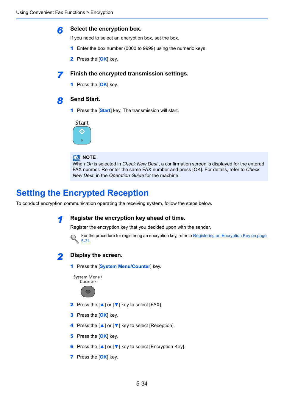 Setting the encrypted reception, Setting the encrypted reception -34 | TA Triumph-Adler P-4035 MFP User Manual | Page 112 / 214