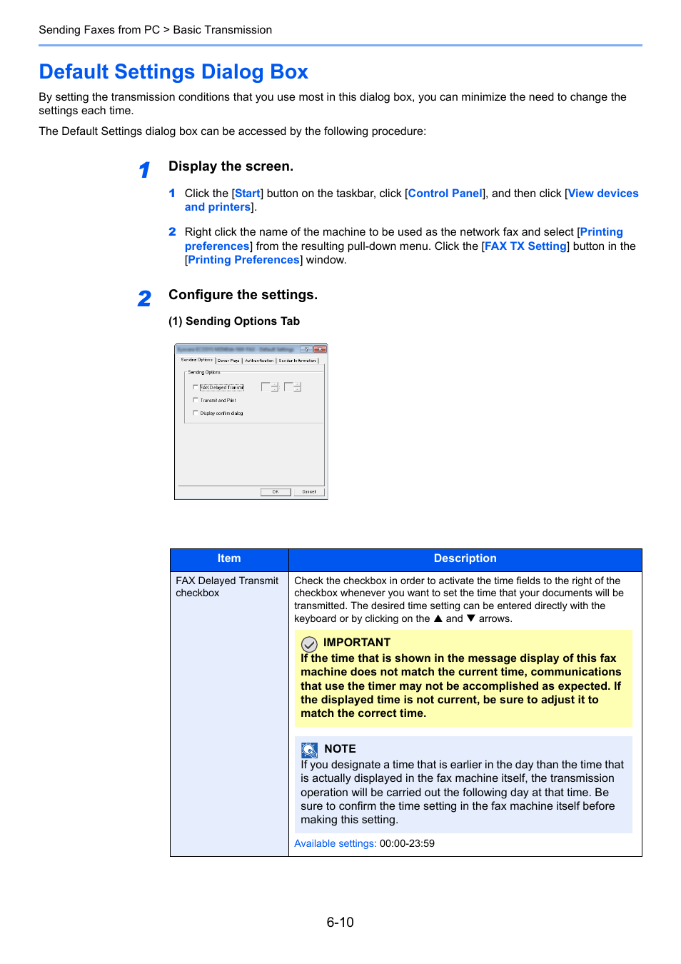 Default settings dialog box, Default settings dialog box -10 | TA Triumph-Adler P-4035 MFP User Manual | Page 132 / 214