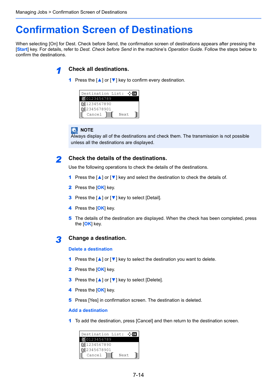Confirmation screen of destinations, Confirmation screen of destinations -14 | TA Triumph-Adler P-4035 MFP User Manual | Page 163 / 214