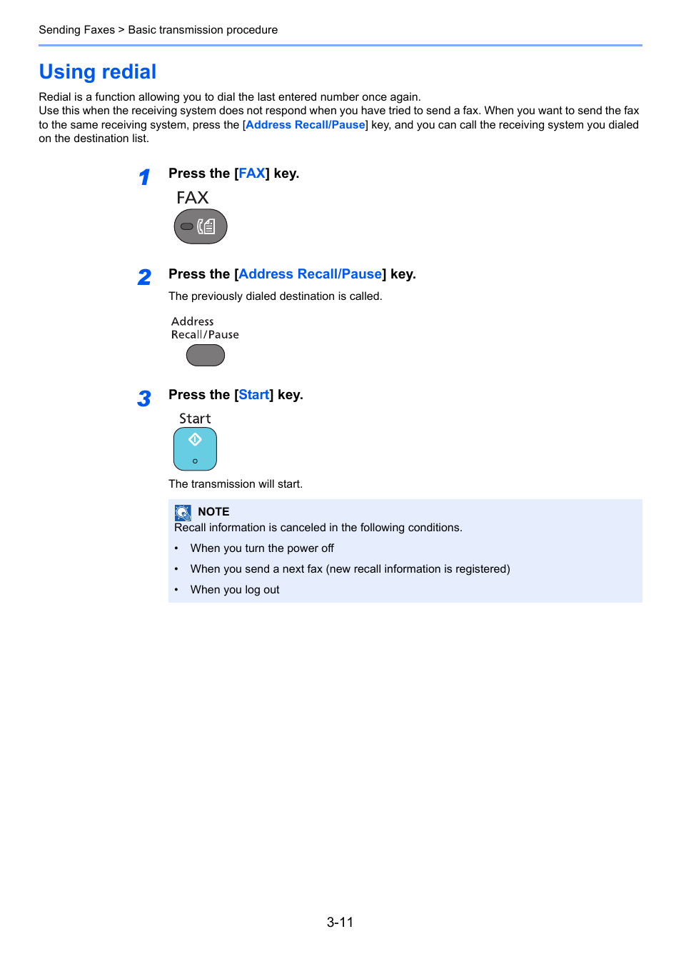 Using redial, Using redial -11 | TA Triumph-Adler P-4035 MFP User Manual | Page 50 / 214