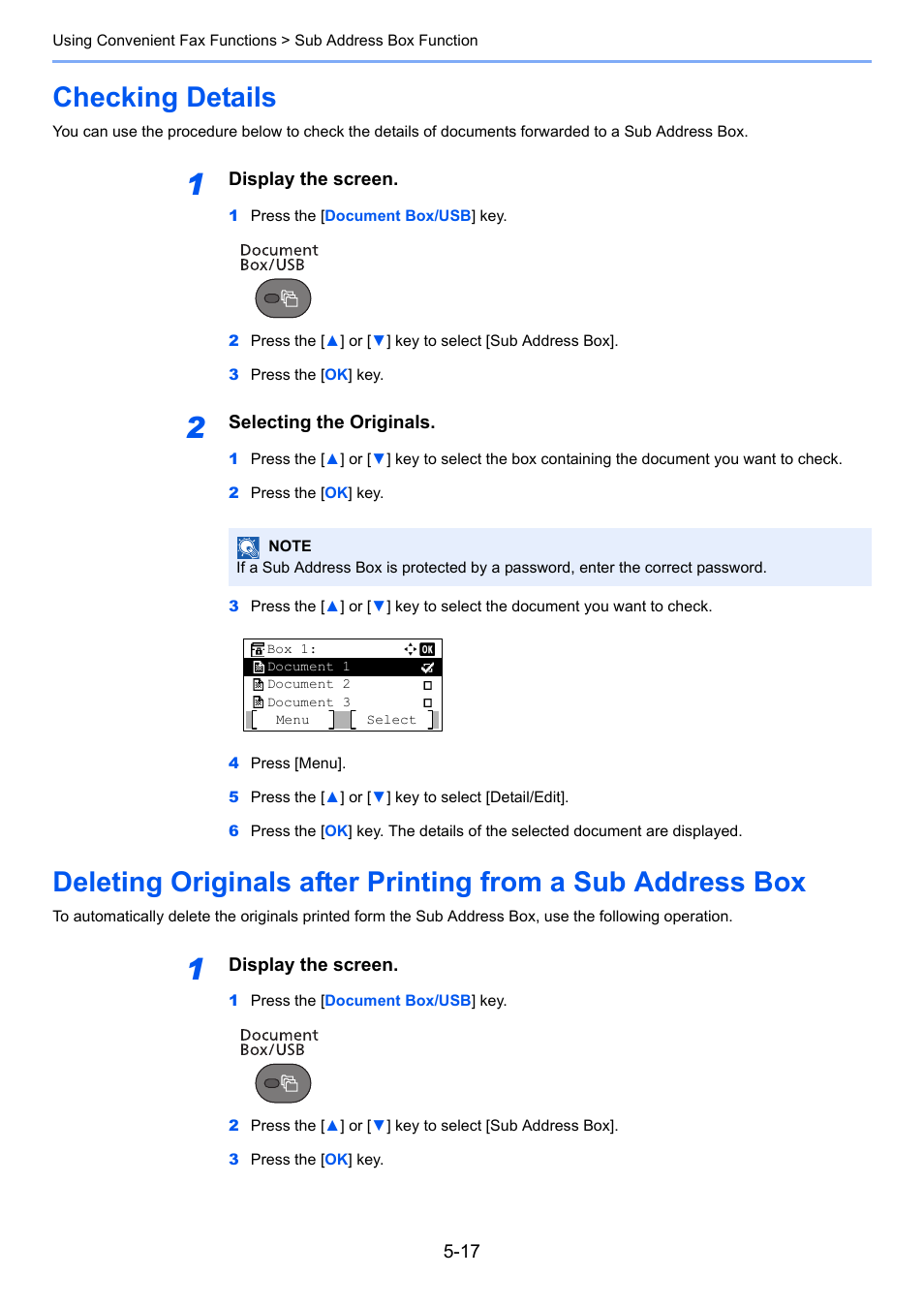 Checking details, Refer to, Deleting originals after | TA Triumph-Adler P-4035 MFP User Manual | Page 95 / 214