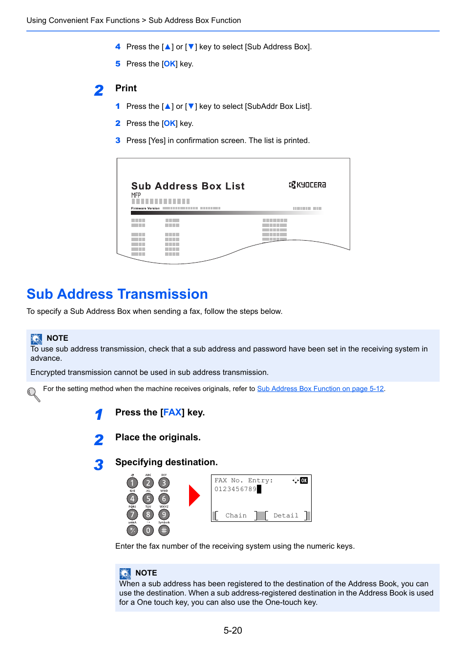 Sub address transmission, Sub address transmission -20, Refer to | Sub address | TA Triumph-Adler P-4035 MFP User Manual | Page 98 / 214