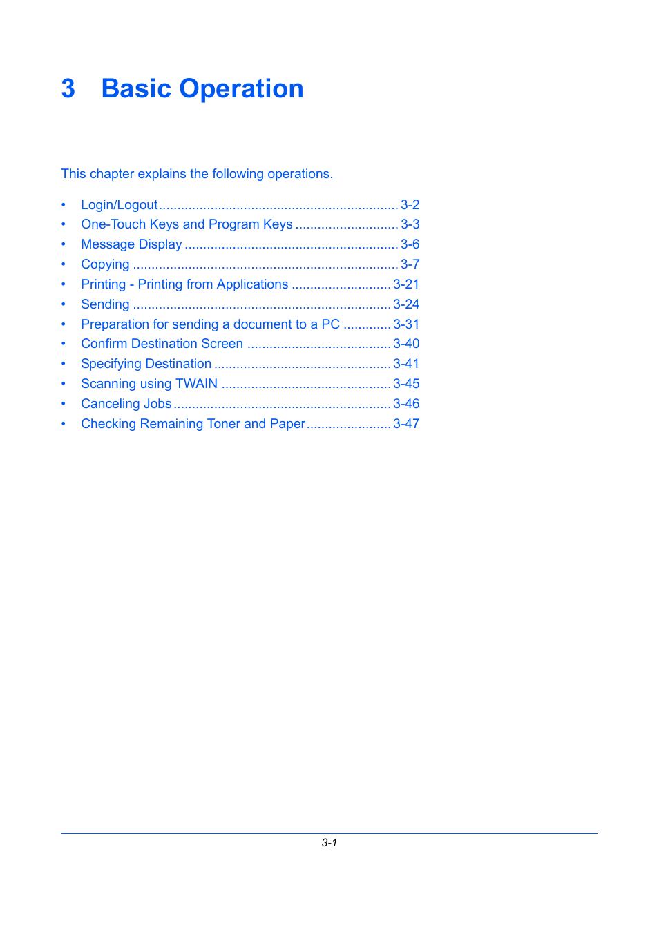 3 basic operation, Basic operation, Chapter 3 - basic operation | TA Triumph-Adler P-C2660 MFP User Manual | Page 111 / 578