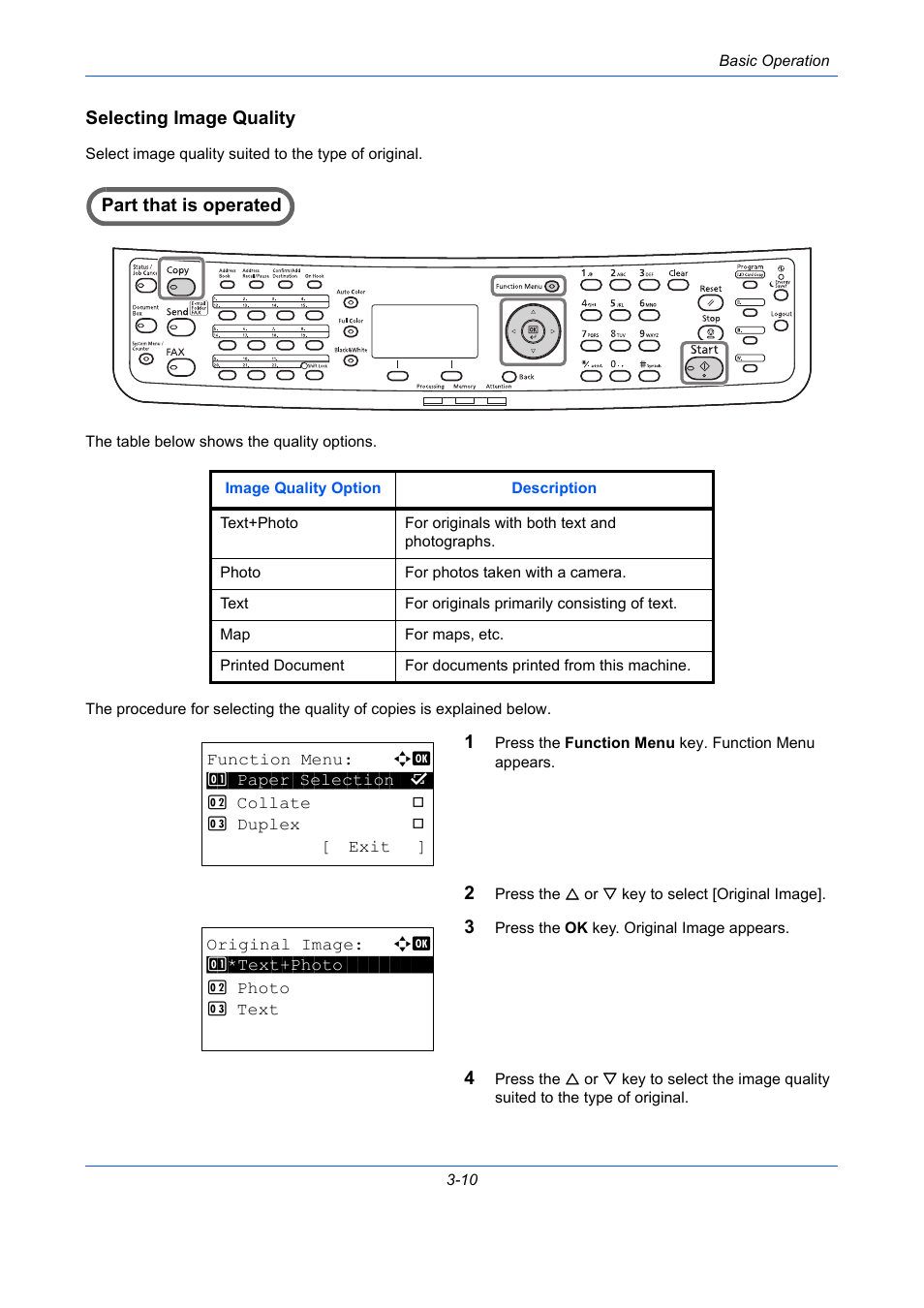 Selecting image quality, Ge 3-10 | TA Triumph-Adler P-C2660 MFP User Manual | Page 120 / 578