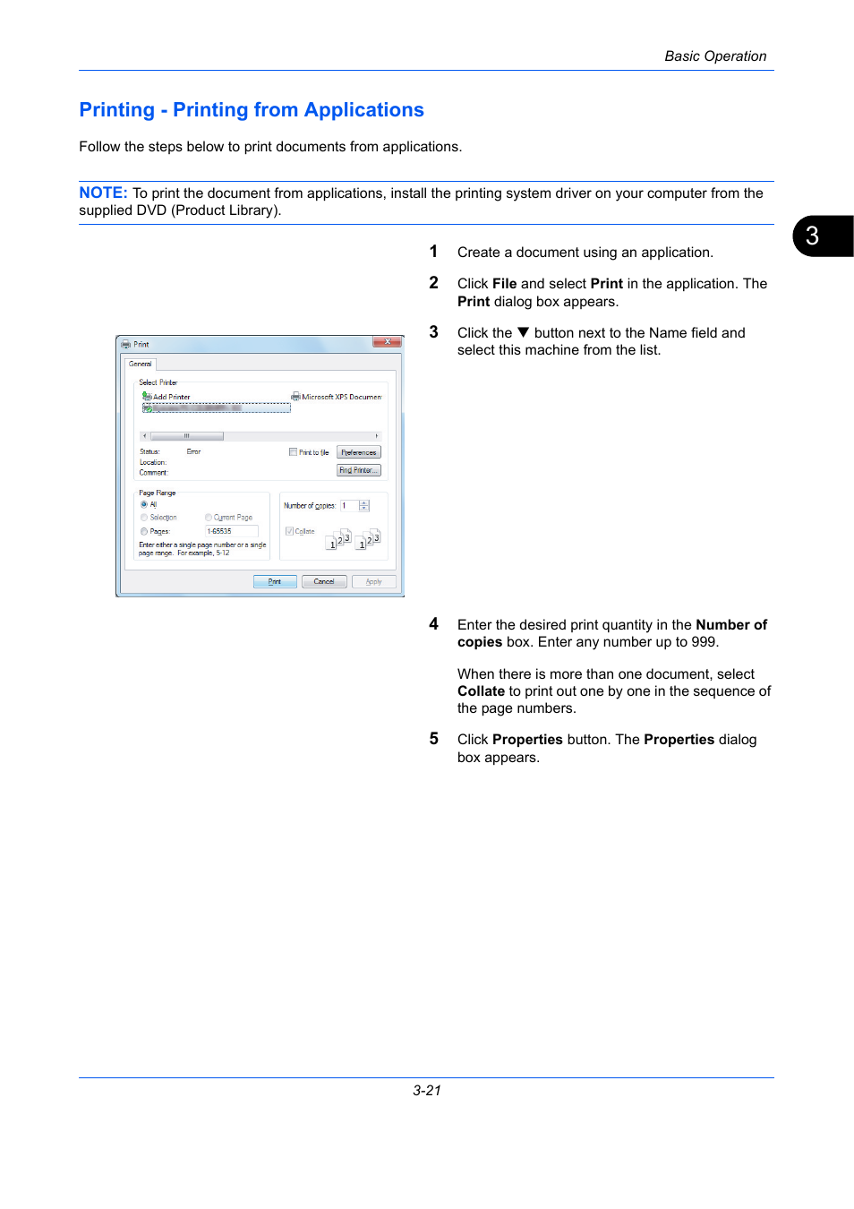 Printing - printing from applications, Printing - printing from applications -21, Printing | Printing from, Applications | TA Triumph-Adler P-C2660 MFP User Manual | Page 131 / 578