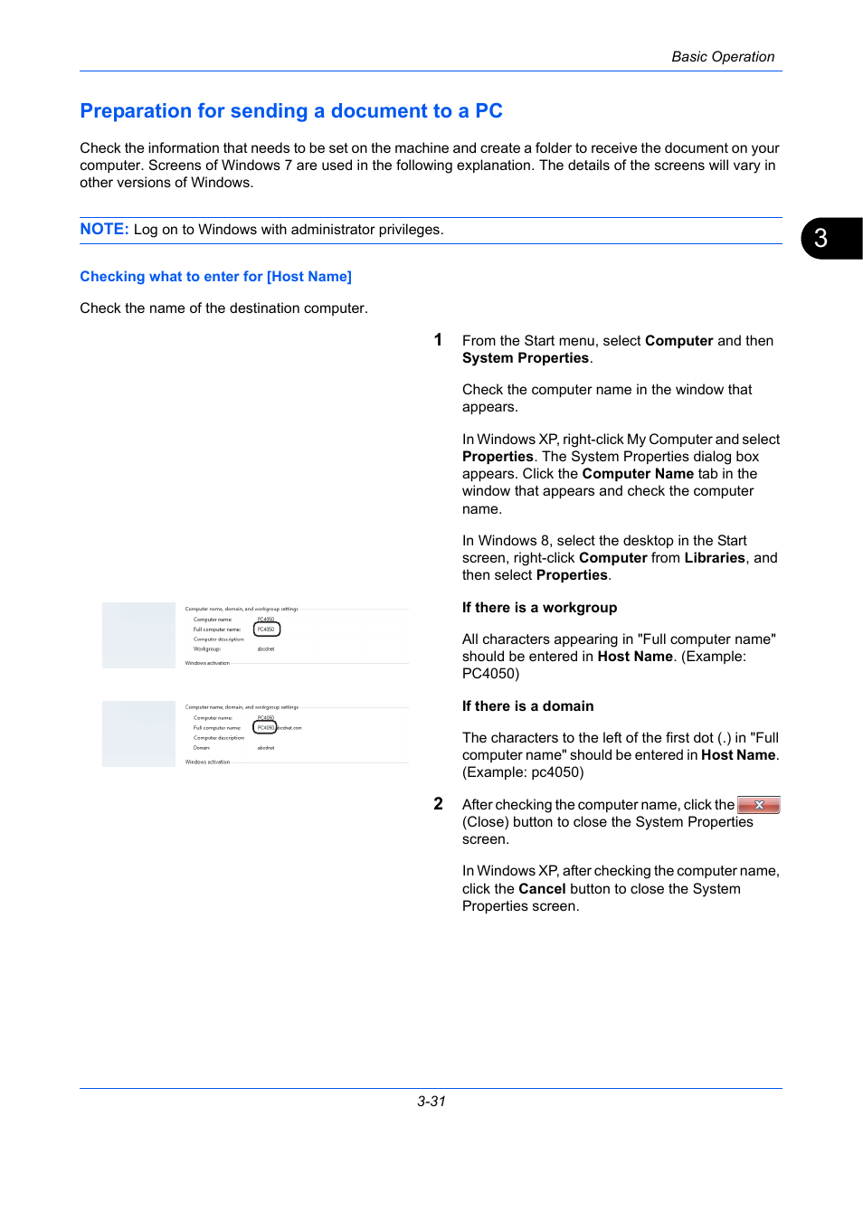 Preparation for sending a document to a pc, Preparation for sending a document to a pc -31 | TA Triumph-Adler P-C2660 MFP User Manual | Page 141 / 578