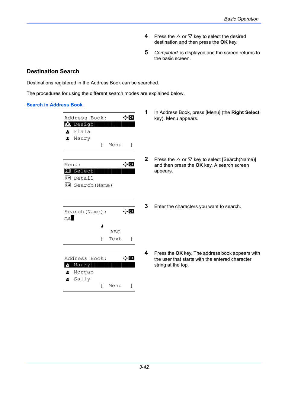 Destination search | TA Triumph-Adler P-C2660 MFP User Manual | Page 152 / 578